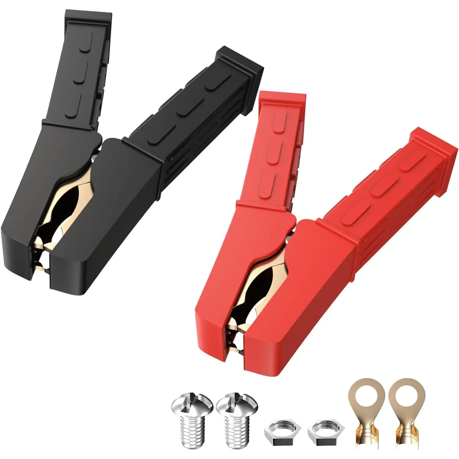Heavy Duty Alligator Clips Pure Copper 500A Car Battery Charger - 2-Pack Power Replacement Battery Alligator Clips Jumper Cable Clips Welding Machine Clips Suitable for Cars, Vehicles, Boats