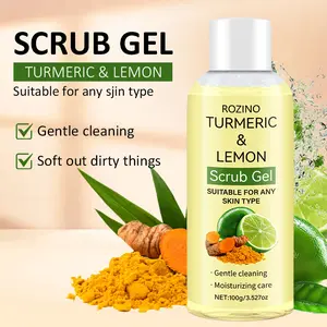 ROZINO Turmeric & Lemon Scrub Gel - Gentle Exfoliating Formula for All Skin Types - Brightens & Refreshes for a Natural Glow - 100g
