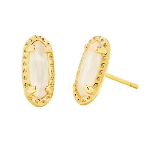 Kendra Scott Emma 14K Gold Over Brass Stud Earrings - Mother of Pearl