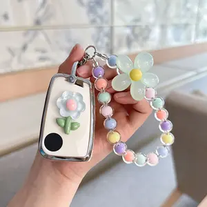 ACEBOY for Volkswagen Key Fob Cover with Keychain, Soft TPU Car Key Shell Case Holder for Atlas Golf Alltrack Taos Jetta Passat Arteon Tiguan Smart 4 Button Remote Accessories,