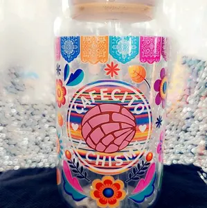 Cafecito y Chisme Glass Cup - 16oz for Iced Coffee and More - Drinkware