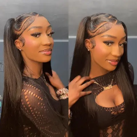 Asteria Hair Glueless Straight Pre-Styled 13x4 Ready to Go Lace Frontal Wig Human Hair Wig Pre Bleached #tiktokshopstockup