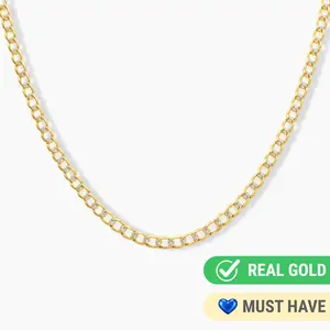 10K TWO TONED GOLD CUBAN CHAIN 3.5MM