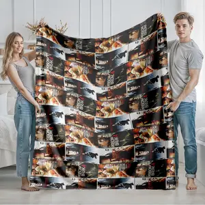 1 piece Prison Break TV Series Poster Collection themed flannel blanket - Modern-style flannel blanket, suitable for sofas and beds, all-season use, super soft and comfortable, digital printing, 100% polyester material, machine washable, suitable