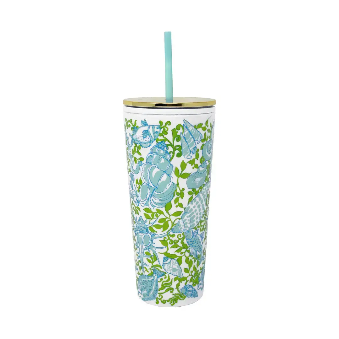 Lilly Pulitzer Tumbler with Straw, Throw Me a Line