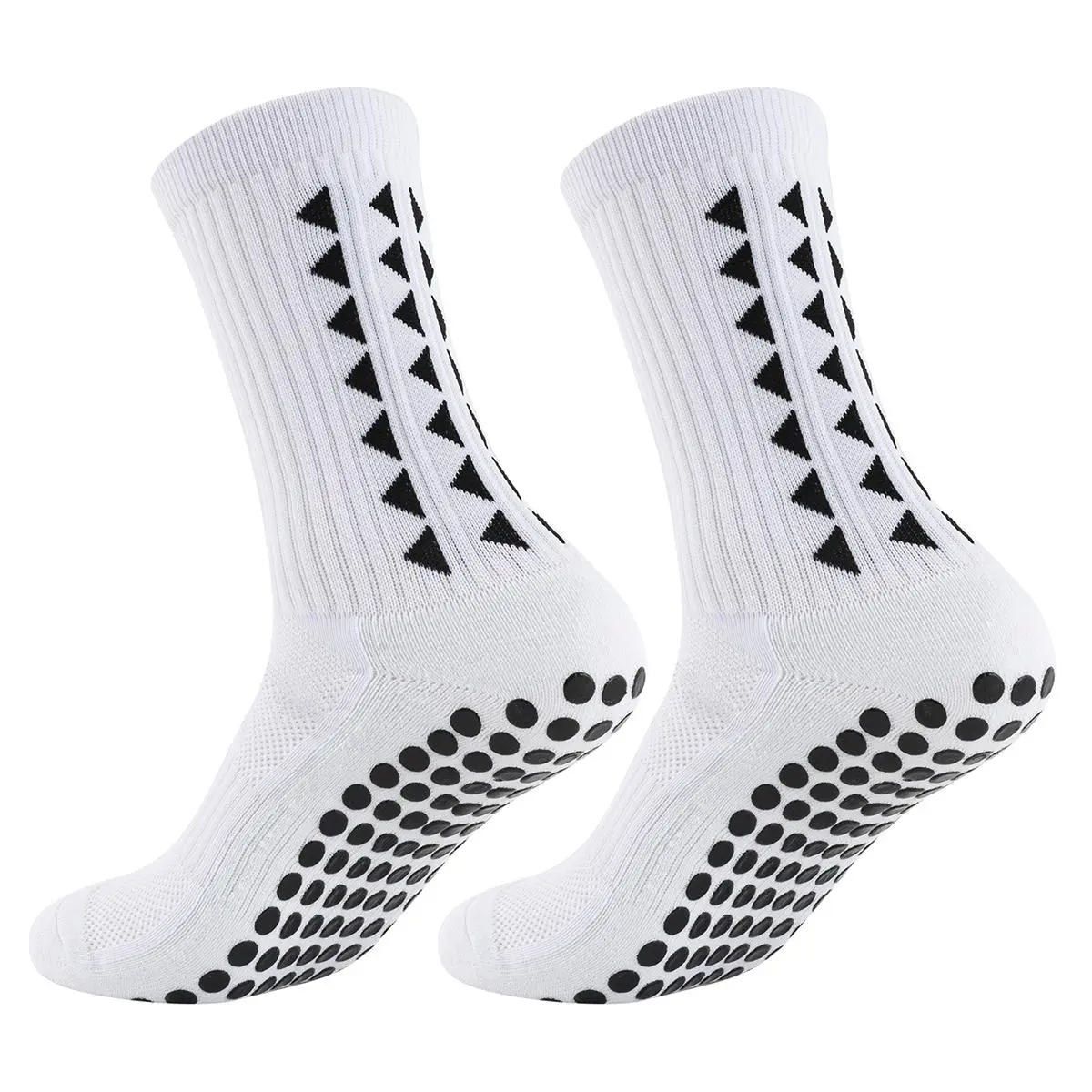Non-slip Football Athletic Men's Socks, 1 Pair Breathable Football Grip Socks, Professional Anti-slip Football Sports Socks for Men Women, Sports Socks for Football Training Competition Polyester Athletic Socks Sports Fit Socks