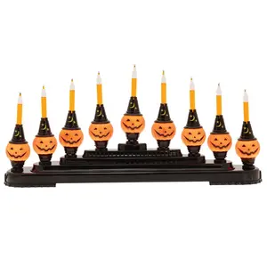 Halloween 9 Count Pumpkin Bubble Light Candolier