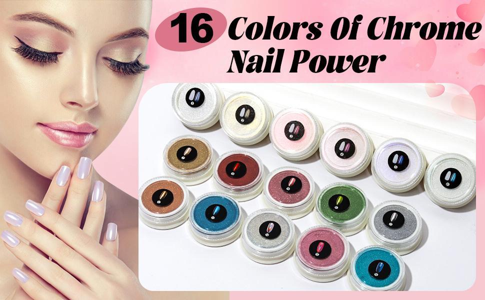 16pcs Chrome Mirror Powder Set Nail Art Accessories, Aurora Rainbow Effect Nail Powder Kit for Craft & Nail Art Fimo, Decoration Iridescent Aurora Mermaid Pigment 16pcs Chrome Mirror Powder Set Nail Art Accessories, Aurora Rainbow Effect Nail Powder Kit for Craft & Nail Art Fimo, Decoration Iridescent Aurora Mermaid Pigment