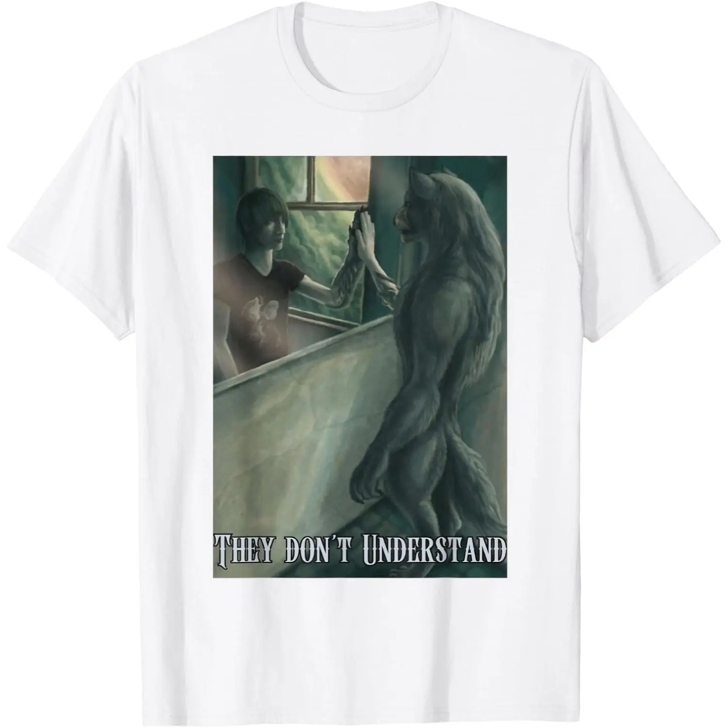 100% Cotton Werewolf Ripping Meme Alpha Wolf Werewolf Literally Me T-Shirt Unisex White Clothing Streetwear