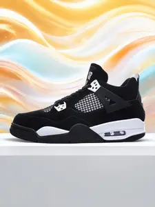 Couple Matching Basketball Hoop Shoes, Unisex College Casual Sports Sneakers, Medium Width, All Seasons, Textile Upper, Rubber Sole