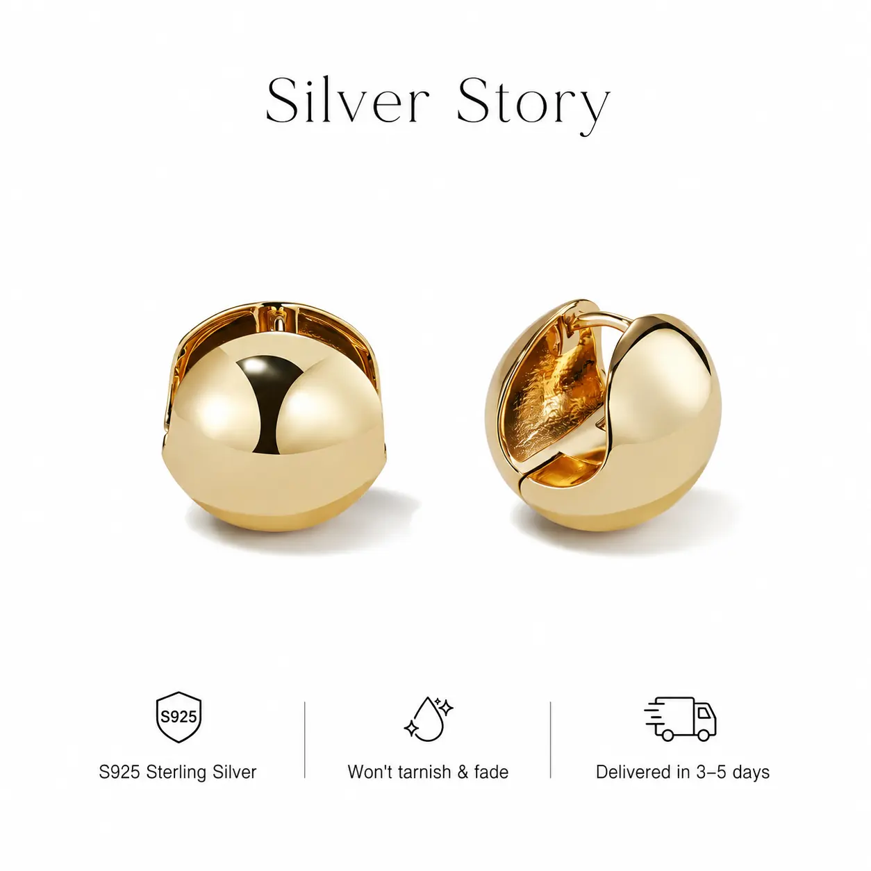 18K Gold Palted Huggie Earrings Hypoallergenic Hoop Earrings with Unique Bell Design, Simple and Elegant Ear Jewelry for Women, for Suit and Daily Wear, Perfect for Gifting Lover Girls Friends