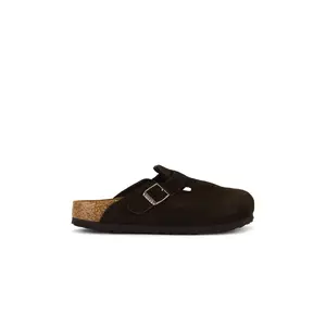BIRKENSTOCK Boston Soft Footbed Clog in Mocha Suede BIRKENSTOCK Boston Soft Footbed Clog in Mocha Suede