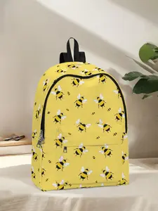 Bee Pattern Printed Backpack, Fun Design for Everyday Use, Spacious Storage for School, Business, Travel, All Season Casual Style
