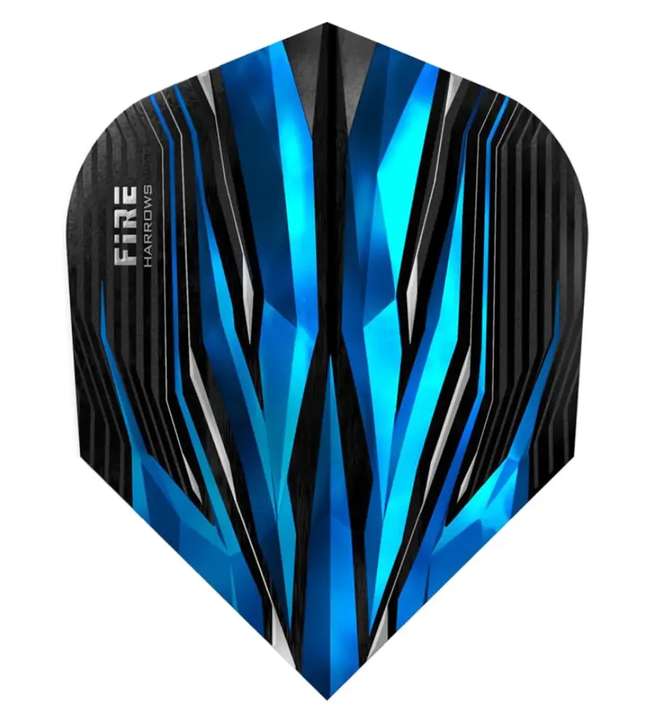 Harrows Darts Fire Inferno Dart Flights, Extra Strong 100 Micron Metallic Laminate, Standard Size No. 6 Shape with Contemporary Print, Extra Strength, Contemporary Look, No6, Modern Print, State Of The Art Print, Tough But Contemporary