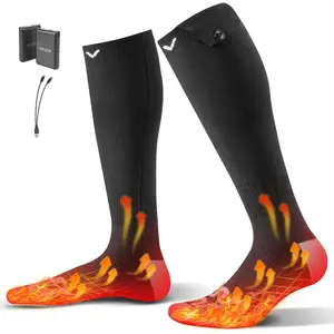 TikTokShopBlackFridayVEVOR Heated Socks, 5000mAh Battery Powered, Rechargeable Heating Socks with 4 Heating Levels, Electric Heated Sock for Men Women, Foot Warmer for Hunting Riding Camping Hiking Skiing, Outdoor Work
