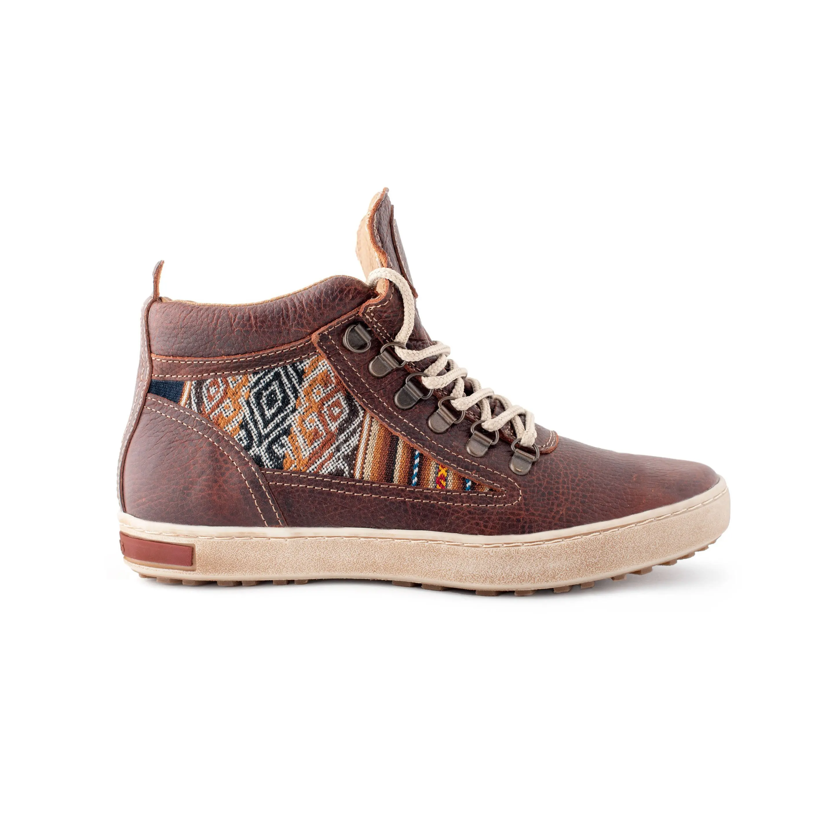 Women's Brown Leather Camping Boot, Ankle-High Outdoor Footwear with Brass Eyelets, Breathable Trekking Camping Shoes