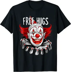 Halloween Free Hugs Scary Creepy Clown Graphic T-Shirt - Jaredsab Shop 55B07KVZZYN7