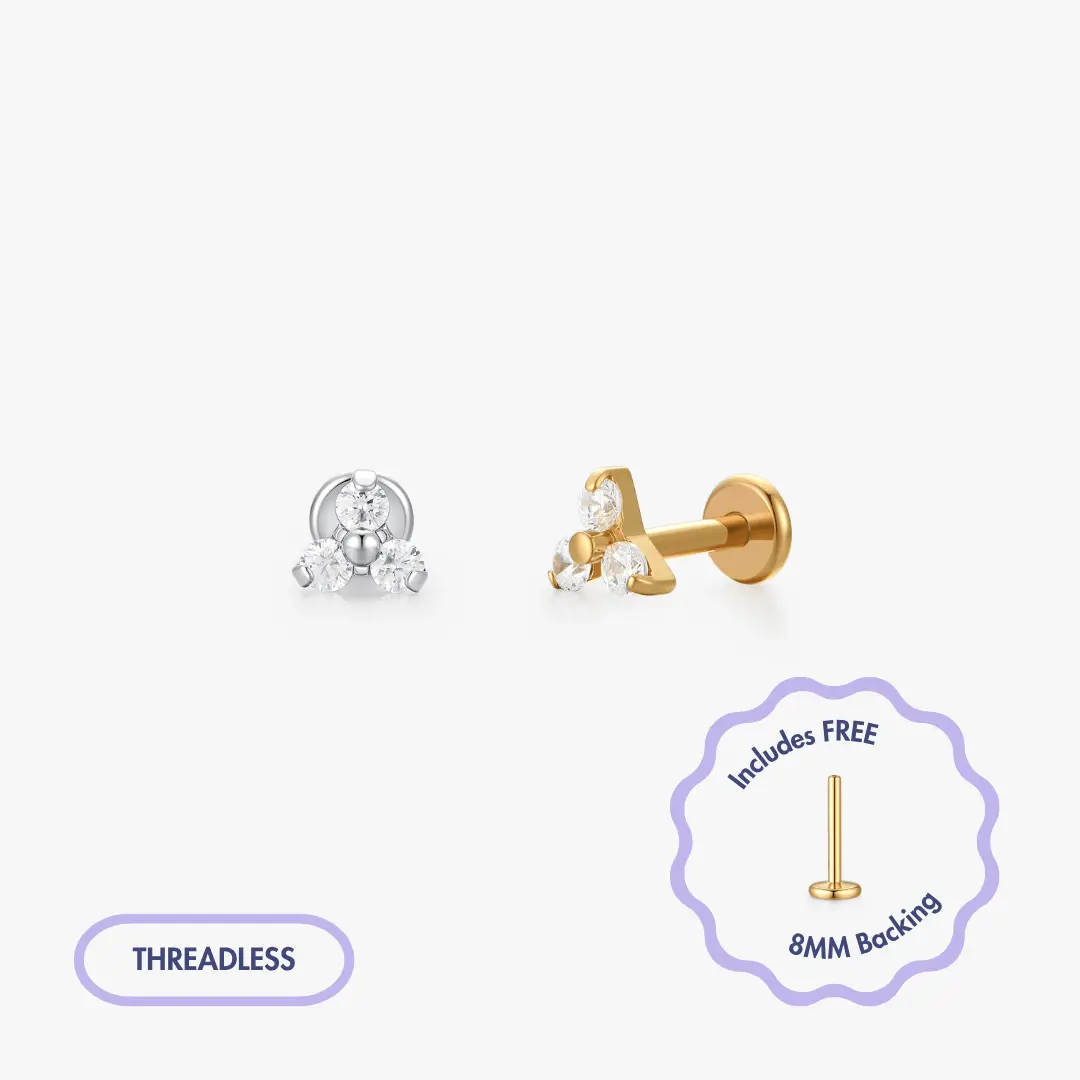 Titanium Twinkle Flat Back Stud (Single)