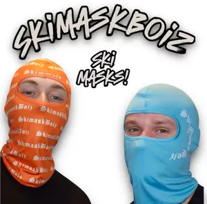 SkiMaskBoiz Ski Mask Custom Sheisty Face Cover Grey Orange Blue Packable gear Tactical Face warmer Multi-purpose mask Flexible sizing Outdoor casual mask Street-style headwear Wind-chill block Balaclava Cold-weather mask Compression fit