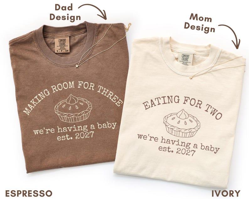 Comfort Colors Custom Couples Fall Pregnancy Announcement T-Shirt, Thanksgiving Couple Shirt, Matching Couples Tee, Matching Thanksgiving Shirt, Couples Tee, Autumn Couple, Full Color, Full Size