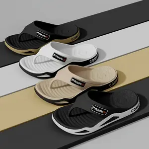Men's fashion flip flops - comfortable PVC material, non-slip sole, arch support straps, perfect for beach and casual wear beach accessories Shoe Summer sandals men Footwear rainbow flip flops men Boy Bridal Nail Chef Hip White