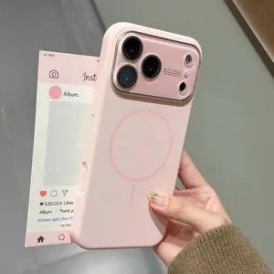 LUCY Silicone Magnetic MagSafe Wireless Charging Phone Cases For iPhone 17 16 15 14 13 Pro Max Lens Shockproof Protective Phone Cases Cover