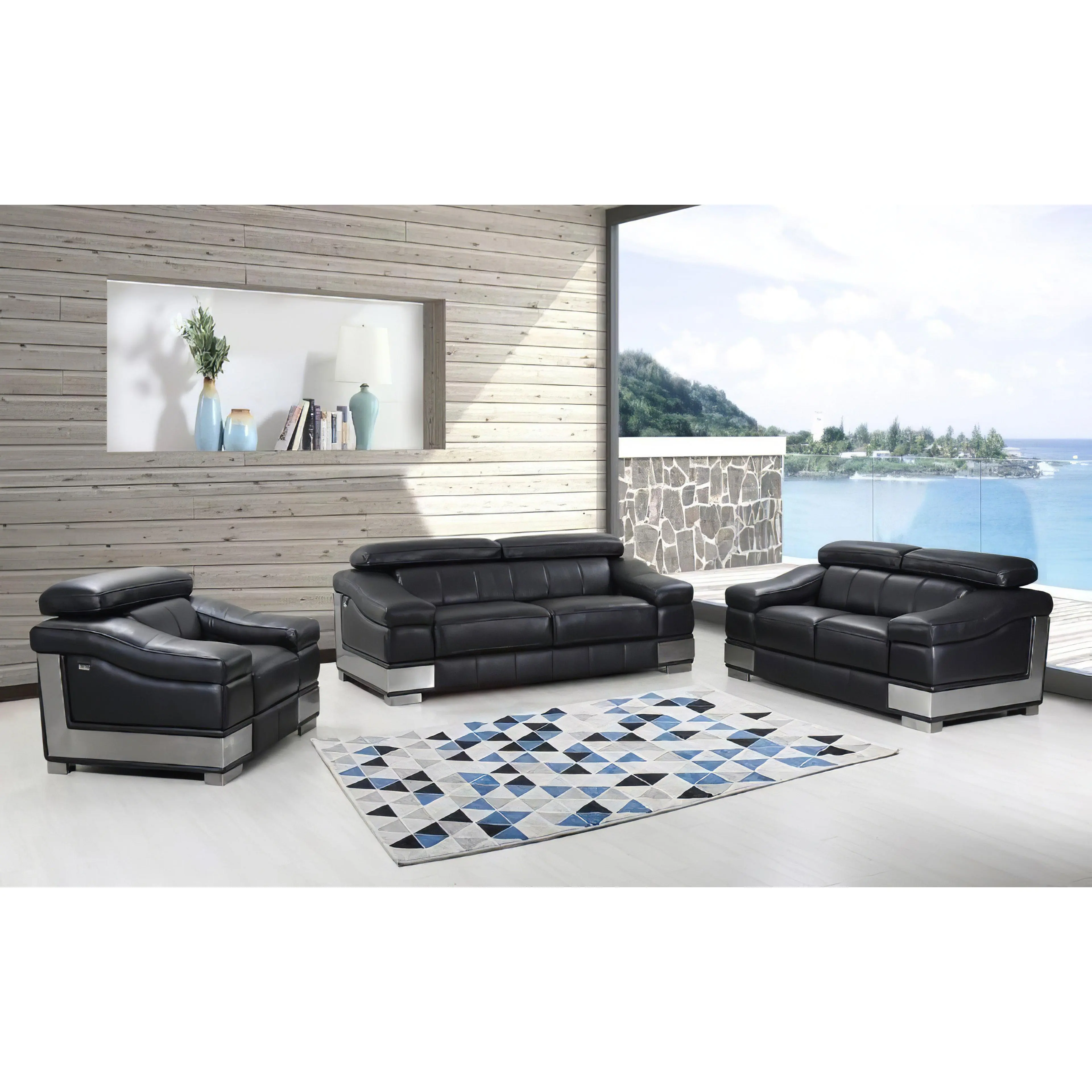 Aolon Black Sofa Set Aolon Black Sofa Set