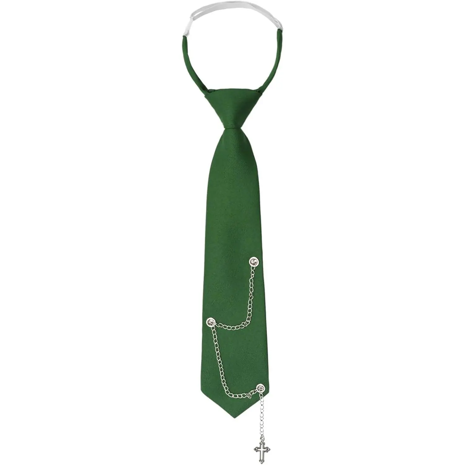 Cross Shape-silver-green Tie