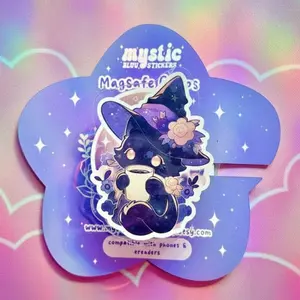 Witch Cat Kindle Grip Magic Mug Cozy Phone MagSafe - MagSafe Compatible Grip with Adapter Ring for Secure Handling & Stand Functionality