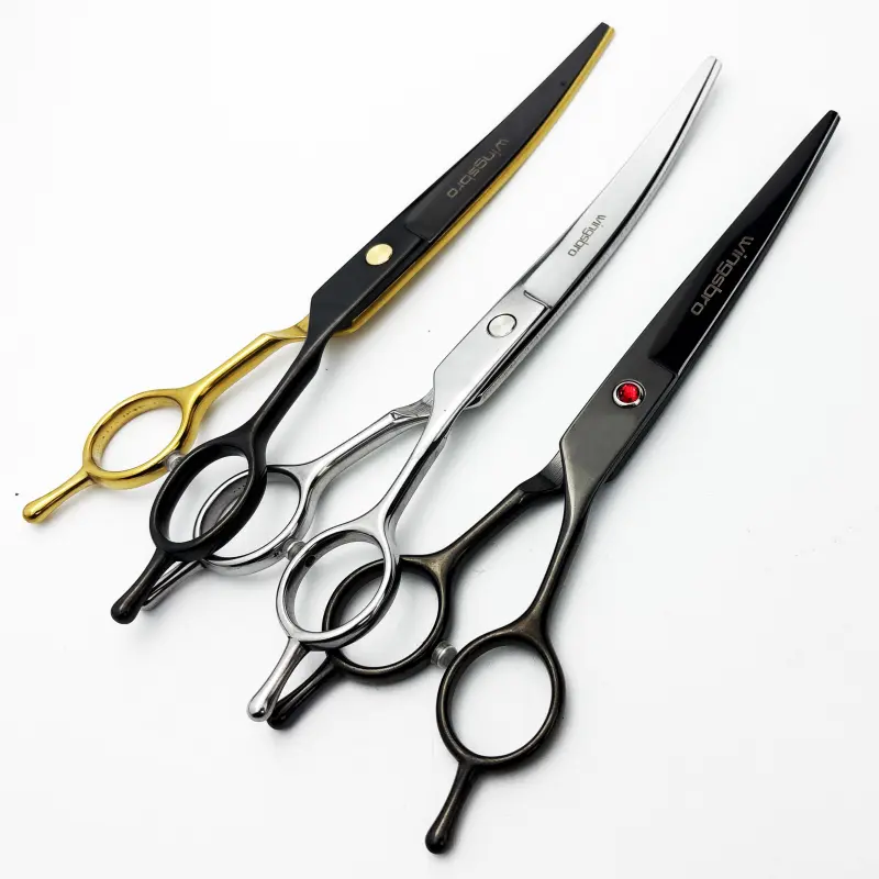 Wingsbro Right-Handed 7-in Stainless Steel Pet Grooming Scissors - Single Item, Universal Blades for Precise, Sharp Dog & Cat Hair Care, Right Hand, Hair Cutting
