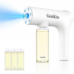 GeniKiss Nano Blue Light Probiotic Deodorizer, indoor odor removal, pet deodorant. Bio-enzymes break down urine, disinfect and deodorize, Plant-extracted, safe and non-toxic for pets, Floral scent Air Freshener Spray