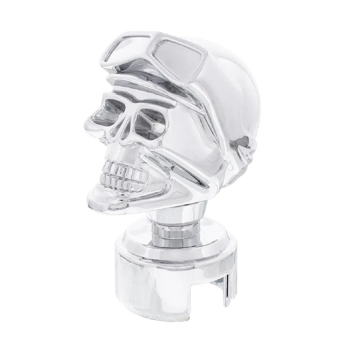 Chrome Skull Biker 13/15/18 Speed Gearshift Knob With Adapter