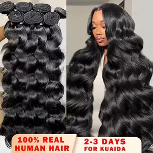 Gefily 28 inches Luxury Salon Brazilian Raw Bundles100% Human Hair Body Wave Glossy Hair bundles hairextension real human hair