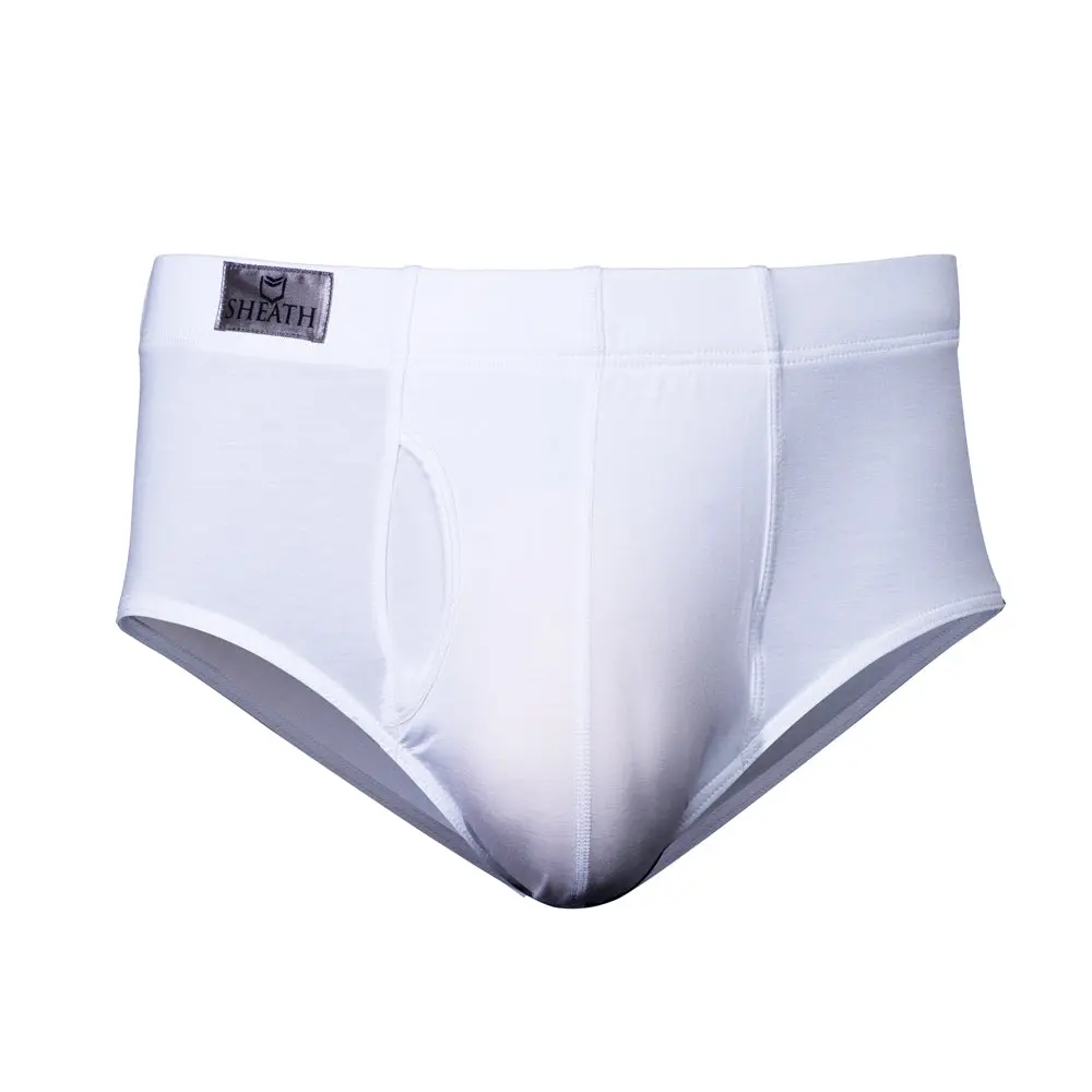 SHEATH Men's Dual Pouch American Briefs - Minimalist Plain Classic Traditional Style Ultra-Soft Modal Blend Next-Gen Support Underwear Boxers