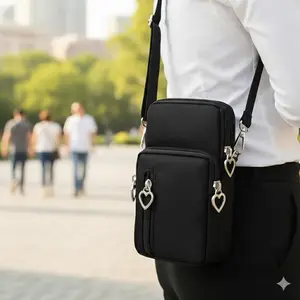 Unisex Multi-Function Sports Waist Pack - Water-Resistant Nylon, Lightweight & Breathable, Reflective strip for Night Runs, Quick-Access Card Slot, Layered Storage, Compact Phone Pocket, Ideal for Gym, Travel & casual Use