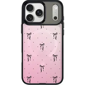 THE HOOD Ribbon Diary GoldenSnap Magnetic Interchangeable Protective Phone Case Compatible with MagSafe, Cute Pink Heart & Bow Print Case for iPhone 17 Pro Max / iPhone 17 Pro / 17 / Air / 16 Pro Max / 16 Pro / 15 Pro Max / 15 Pro