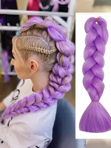 Jumbo Braiding Hair Extensions 24 Inch High Temperature Synthetic Fiber Braiding Hair Twist Crochet Braids Pre Stretched Hair Extension