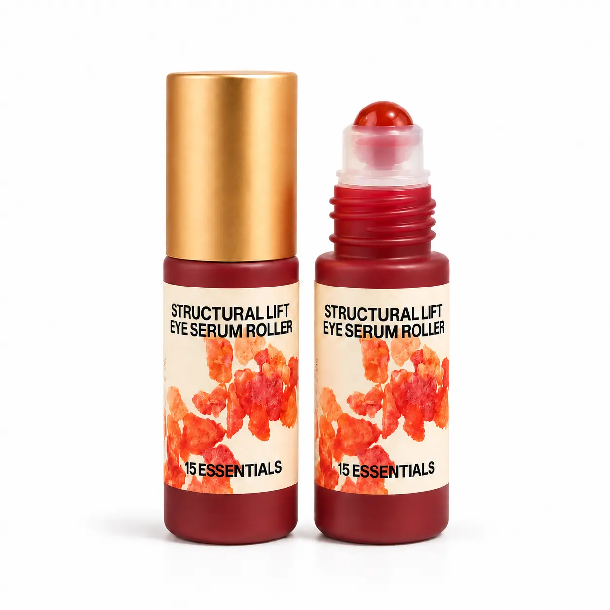 [NEW] 15 ESSENTIALS Firming & Smoothing Peptide Eye Oil Roller Kit, 2-Piece Red Agate Cooling Rollers, Plant-Based Retinol Alternative for Fine Lines, Puffiness & Tired-Looking Eyes familyfun