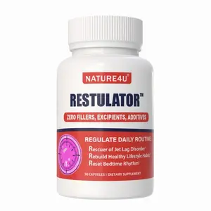 Nature4U Restulator – Double Capsule Sleep Aid, Circadian Rhythm Support, Jet Lag Relief, Fall Asleep Fast & Wake Refreshed, Non-Habit Forming, Targeted Release 30Capsules