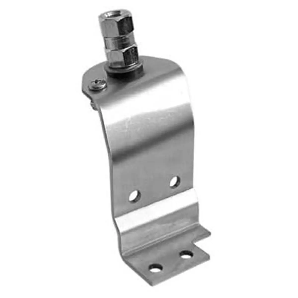 212 MAIN Metal Stainless Steel Threaded Stud Mobile Antenna Mount - Hood Channel Design, Pre-Drilled Side Screw Holes, 2 Screw Holes, Compatible with 1997-2003 150 Series Pickup Trucks, Side Mounting Screw Holes