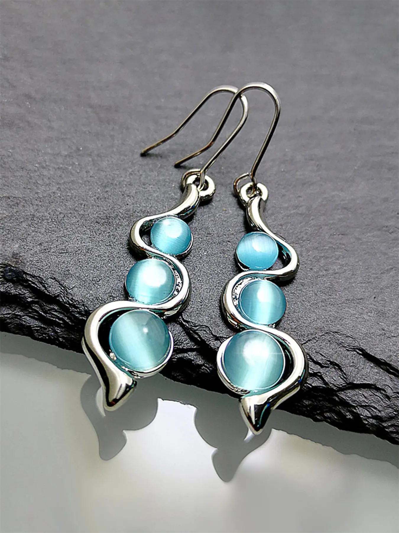 1 Pair Faux Moonstone Drop High Quality Earrings, Ear Hook Design For Women For Wedding Engagement Anniversary Party Fashion Jewelry Valentine's Day Gift