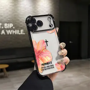 Bible Verse 4.13: Floral TPU Case for iPhone 17-11 Pro Max Air 13-12 Plus, Shockproof Full Camera Protection, Crystal Clear Silicone Cover with Anti-yellowing Technology & Crystal Lights