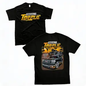 [Summer outfits]Project Torque GMC Silverado - Mens Truck T-Shirt Automotive Graphic, For Men and Women Top Cotton Sports T-shirt, regular fit, casual and stylish T-shirt, suitable for everyday wear,Unisex Graphic Streetwear T-Shirt