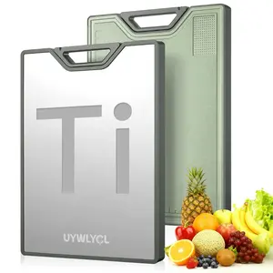 Titanium Cutting Board for Kitchen, Extra-Thick Double Sided Non-Toxic, Titanium & Wheat Straw PP, Food-Grade Chopping Board, Easy to Clean, Large 16"x11"