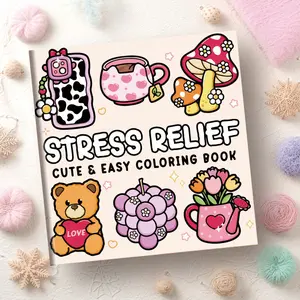 1PC Stress-Relief Coloring Book, Doodle Patterns, Eco-Friendly Paper, Office Team-Building Craft Album, Handcraft, Educational Coloring, Relaxation and Stress Relief, Parent-Child Interaction, Adult Coloring Book