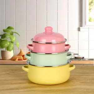 Various Sizes Cooking Pot Set, 3 Counts/set Multifunctional Stockpot with Lid & Handle, Kitchen Cookware Set for Home Restaurant