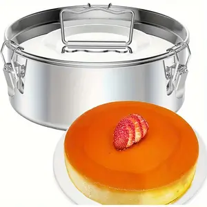 1PC 304 Stainless Steel Steamer Rack Flange Mold Multi - functional Single - layer Steaming Grid Easy to Lift for Water Bath Cheese Cake Pudding Tray B19