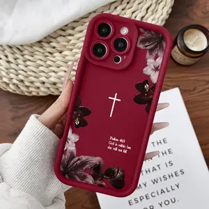 Compatible for iPhone11/12/13/14/15/16/17/promax/x/xs/xr/xsmax Case Biblical Floral Aesthetic  Soft TPU Shockproof Protective CASE, Accessories, Smartphone, Cellphone, Handheld Protection Protector