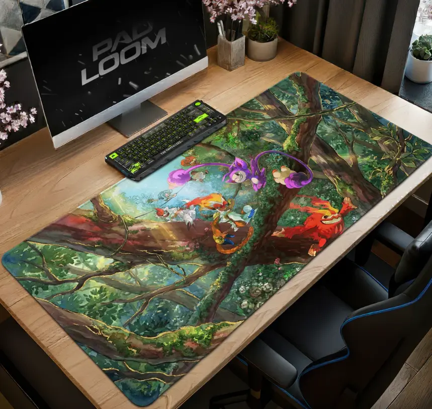 Meowscarada Emerald Forest Mouse Pad - Desk Mat