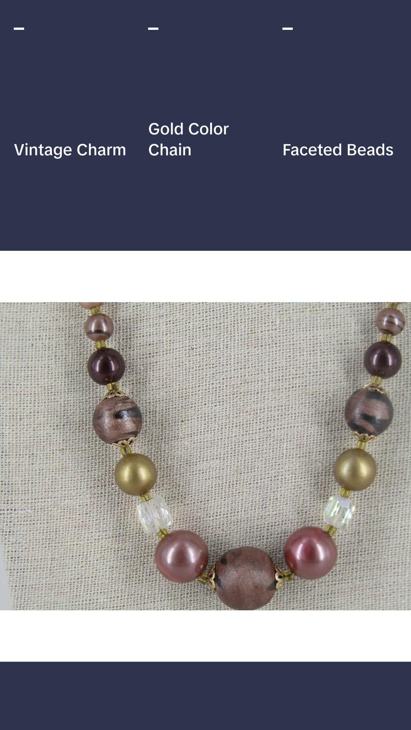 Round And Faceted Bead Necklace